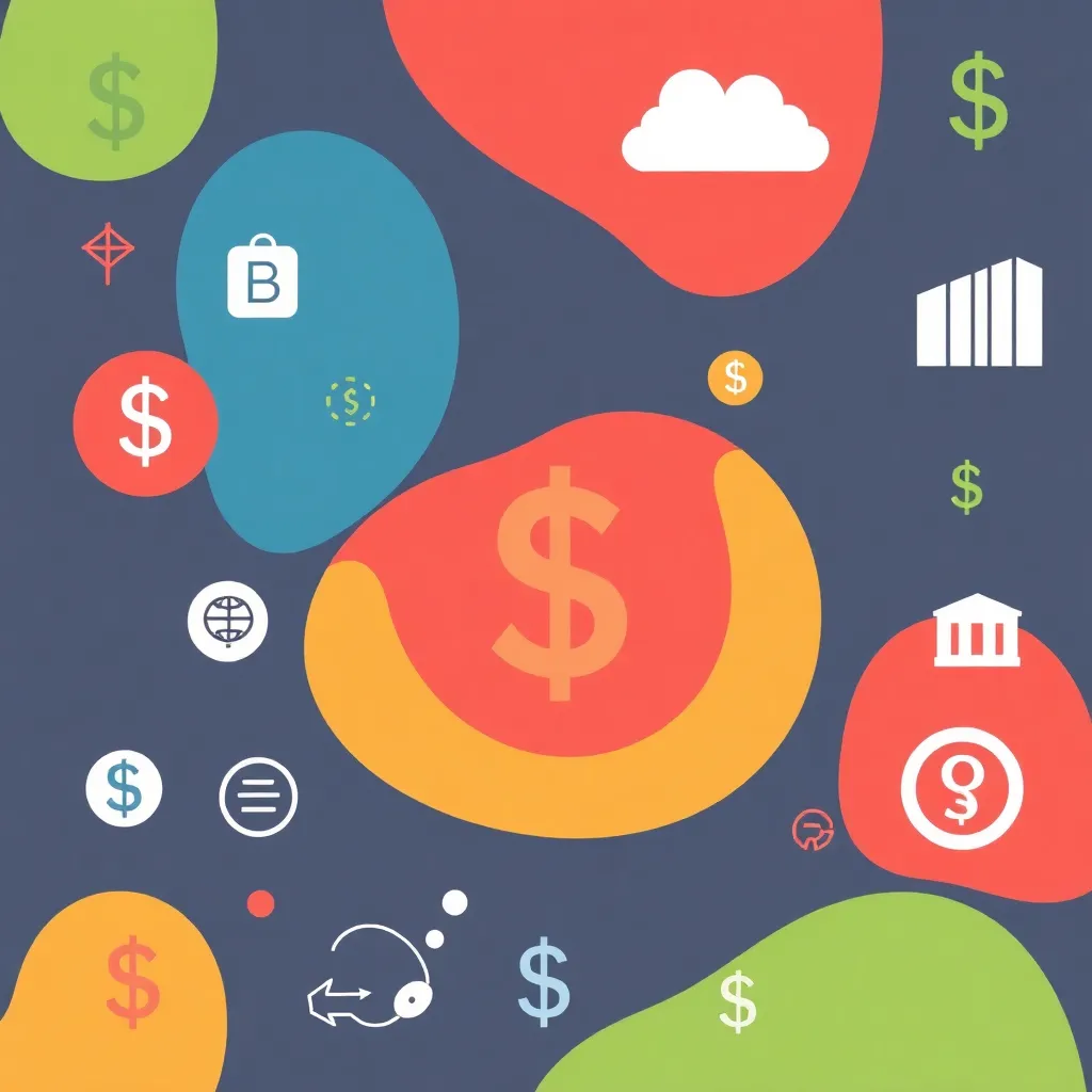 Abstracte financiële symbolen en patronen