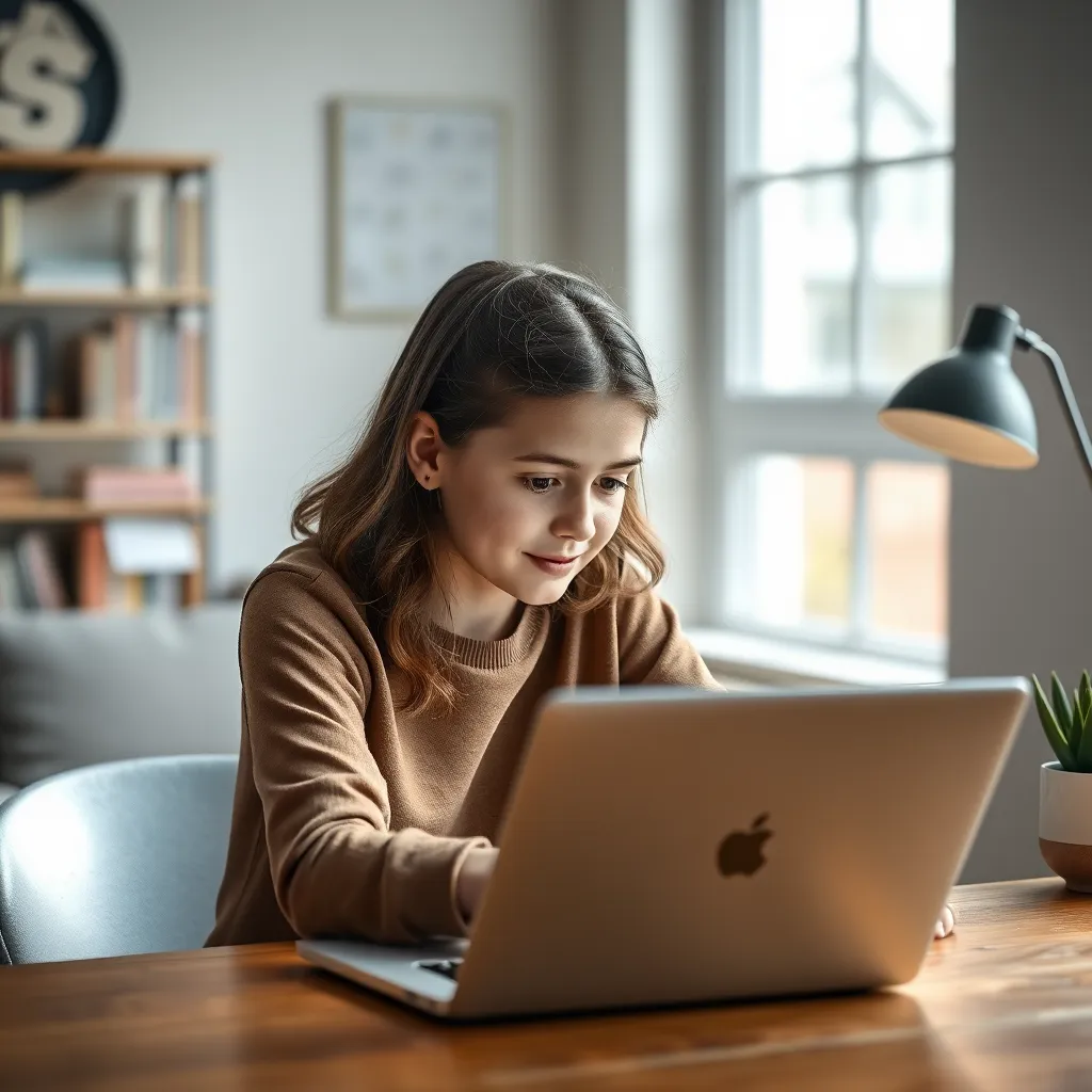 Student die online financiële cursus volgt op laptop